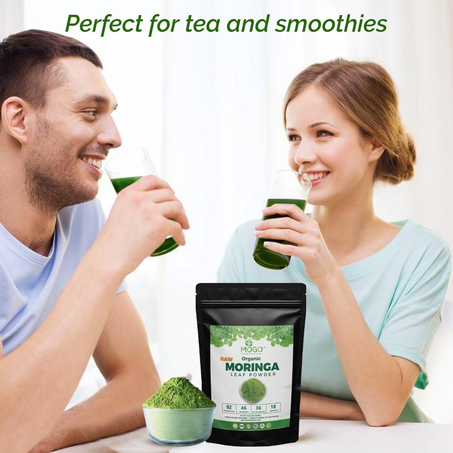 MOGO Organic Moringa Leaf Powder - ⭐⭐⭐⭐⭐ #1 BEST SELLING MORINGA POWDER in USA